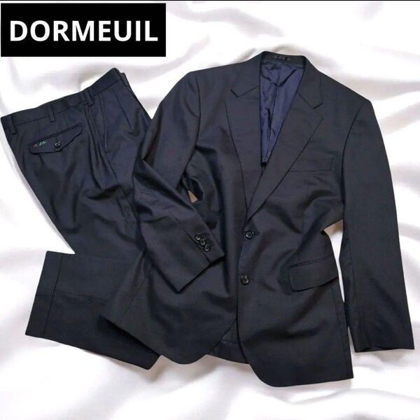 【美品/即日発送】DORMEUIL ドーメル オーダースーツ ビジネススーツ 通勤 ブラック 近年モデル 冠婚葬祭