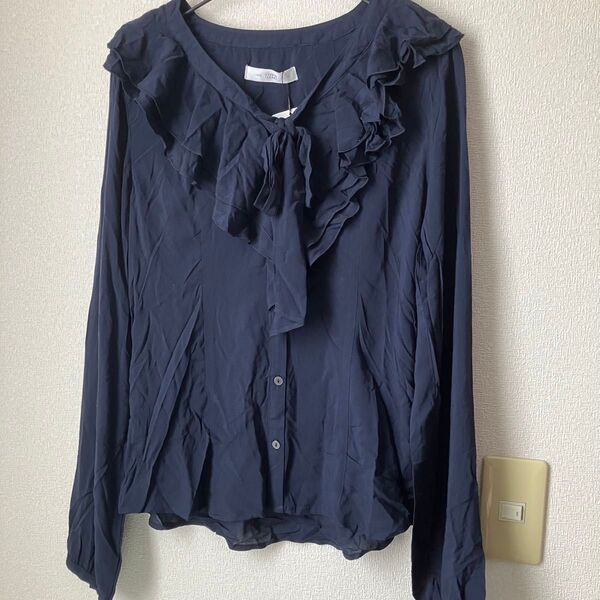 新品☆LOWRYS FARMローリーズファーム☆フリルボウタイブラウスLサイズ