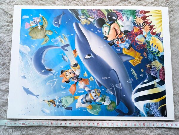 ディズニー Disney アート イラスト 絵 b4サイズ バンビ 読売新聞 海中のピクニック