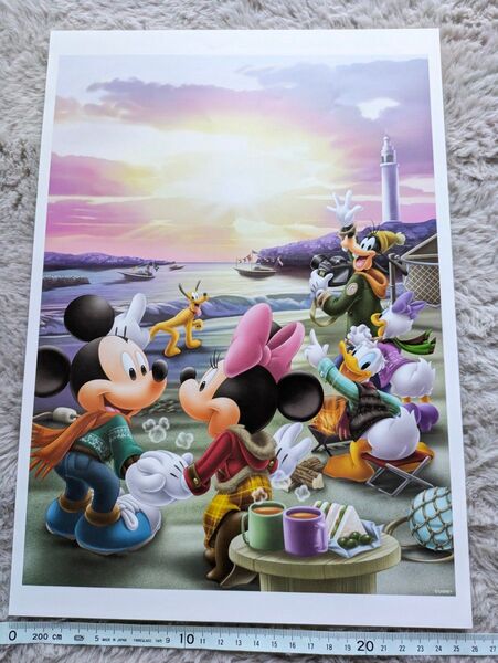 ディズニー Disney アート イラスト 絵 b4サイズ バンビ 読売新聞 初日の出に願いを込めて