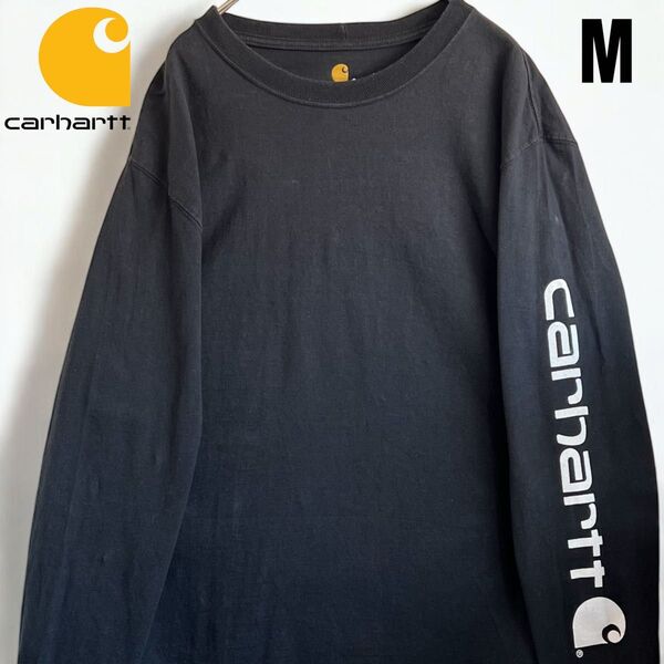 海外限定 カーハート carhartt 長袖 Tシャツ ロンT カットソー ロングスリーブ M ブラック