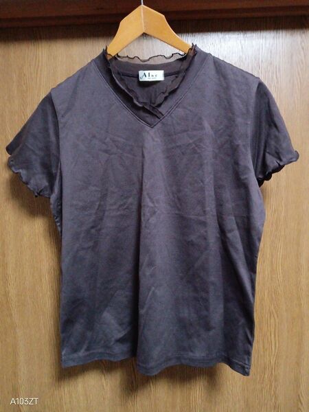 ブラウン Tシャツ カットソー 日本製 本体綿100% こげ茶