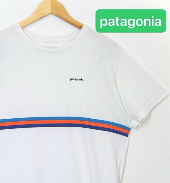 Patagonia★2016年製 パタゴニア オーガニックコットン混 ボーダー Tシャツ メンズ L