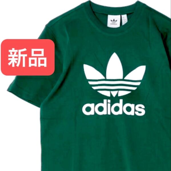 新品★adidas アディダス オリジナルス ビッグ トレフォイル ロゴ Tシャツ アディダスジャパン正規品 グリーン L