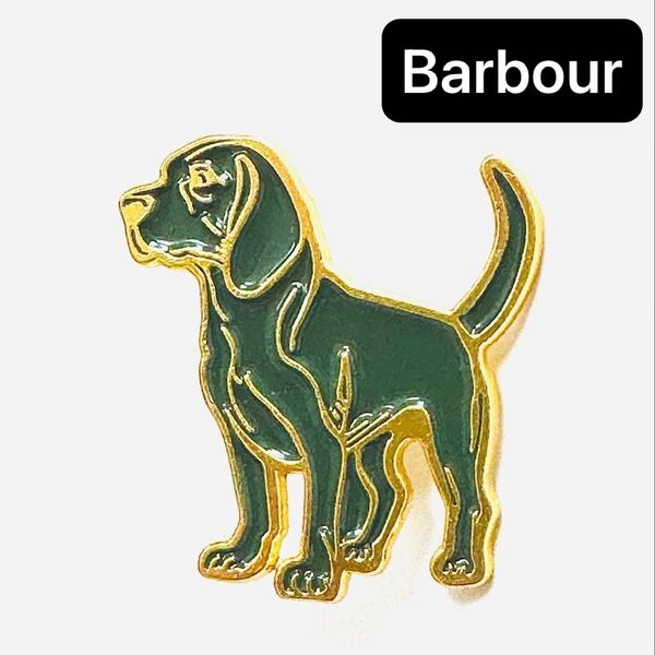 新品★Barbour バブアー ピン バッジ ピンズドッグ ビーグル dog