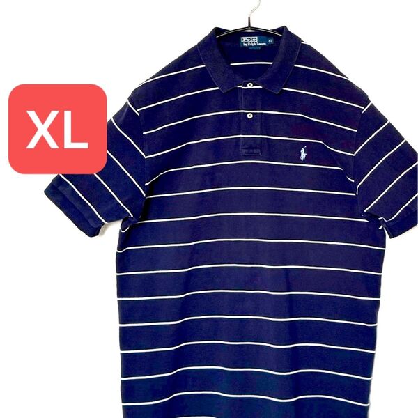 POLO RALPH LAUREN★XL!ビッグサイズ ポロ ラルフローレン ポニー刺繍 ボーダー ポロシャツ