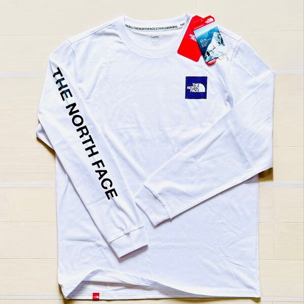 新品★THE NORTH FACE ザノースフェイス ホワイトレーベル アームロゴ ボックスロゴ ロングスリーブ Tシャツ XL