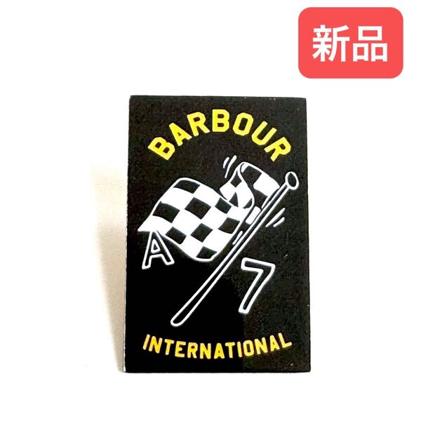 新品★Barbour INTERNATIONAL バブアー インターナショナル チェッカーフラッグ バイカー ピン バッジ ピンズ