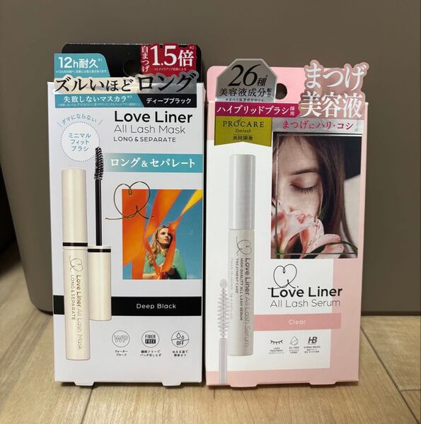 *未使用*ラブ ライナー オールラッシュ マスク ロング&セパレート・オールラッシュ セラム クリア*マスカラ&まつげ美容液