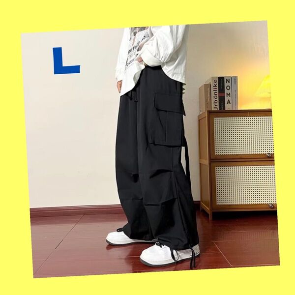 カーゴパンツ ワイドパンツ ワイドカーゴパンツ ワークパンツ ミリタリーパンツ メンズパンツ 韓国人気 Lサイズ