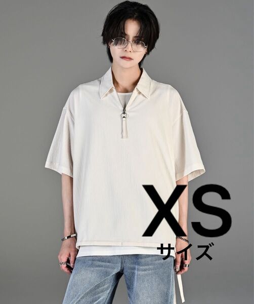 ADRER CODE CRINKLE HALF ZIP SHIRT ホワイト XS サイズ アドラー ハーフジップ シャツ 白