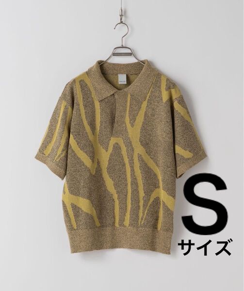 Casper John マーブルスキッパーニットポロシャツ マスタード Sサイズ キャスパージョン