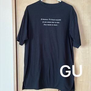GU 長め丈半袖Tシャツ