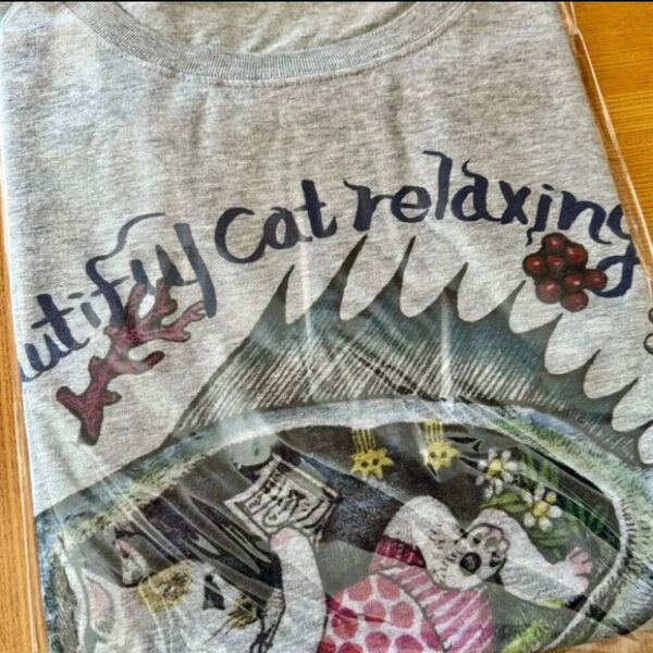 ボリス雑貨店 ワイドTシャツ お魚の乗り物でくつろぐこはるちゃん ヒグチユウコさん