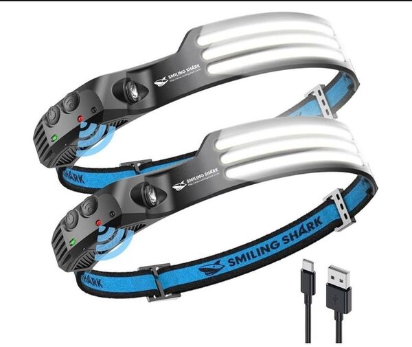 ヘッドライト LDE 充電式 3倍高輝度アウトドアヘッドランプ 2個セット 照明