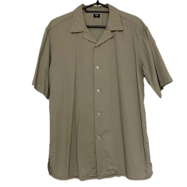UNIQLO ユニクロ オープンカラーシャツ(半袖)Mサイズ ベージュ 331-414582