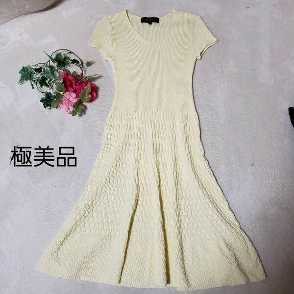 ポールカ PAULE KA リブニット ワンピース ロング丈 ミモレ ニット ロング