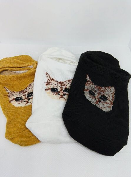 靴下 猫 ねこ ネコ ソックス3足セット