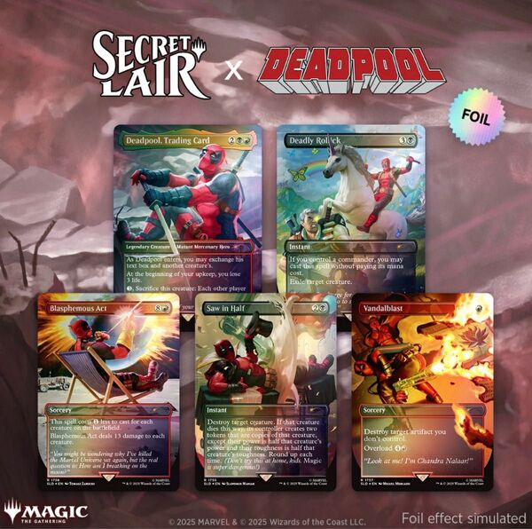 フォイル版 Magic the Gathering Secret Lair MARVEL DeadPool Foil MTG