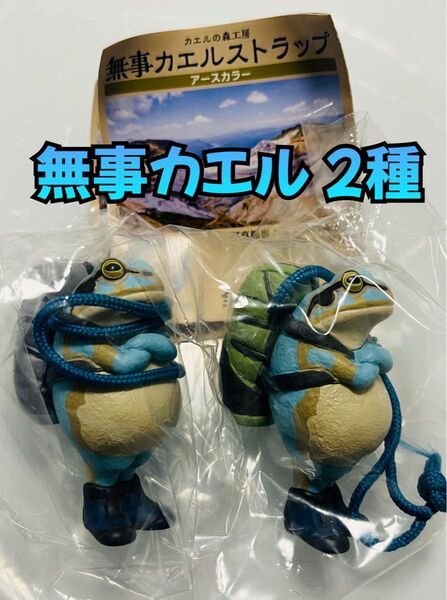 カエルの森工房 無事カエルストラップ ガチャアースカラー・チズゴケ・カルデラ2種セット