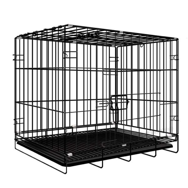 小型犬用 折りたたみ ペットケージ ドッグケージ キャットケージ Lサイズ 60*43*50cm 黒