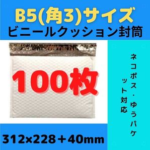 B5サイズ ビニールクッション封筒 100枚 ◆他の枚数→#ionビニールクッション封筒B5