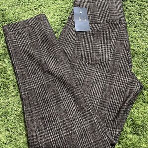 新品タグつき ナイガイ DAKS 裏起毛チェックパンツ Mサイズ