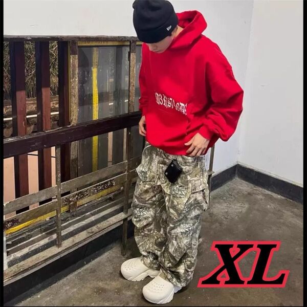 リアルツリー ワイドパンツ 迷彩柄 ストリート ミリタリー カーゴパンツ カモフラ パンツ 男女兼用おしゃれ ゆったり XL