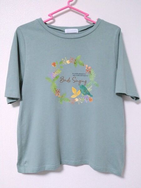 Tシャツ カットソー 半袖 ロゴ プリント Mサイズ