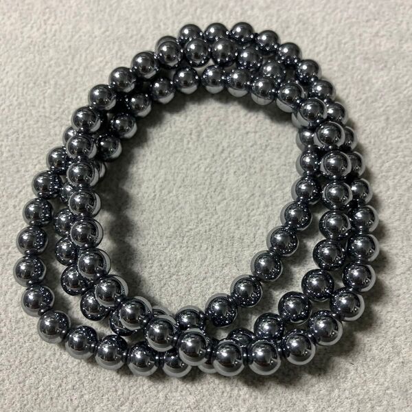テラヘルツ 3連ブレスレット ネックレス 玉約6㎜ 内径約16㎝