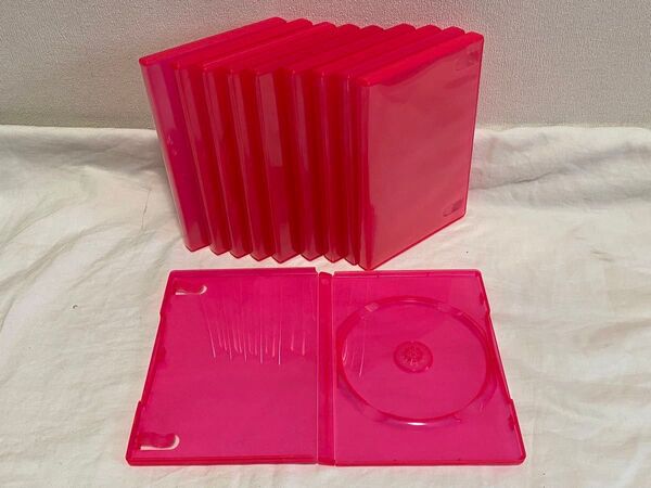 DVD空ケース ピンク色透明 10枚 未使用品