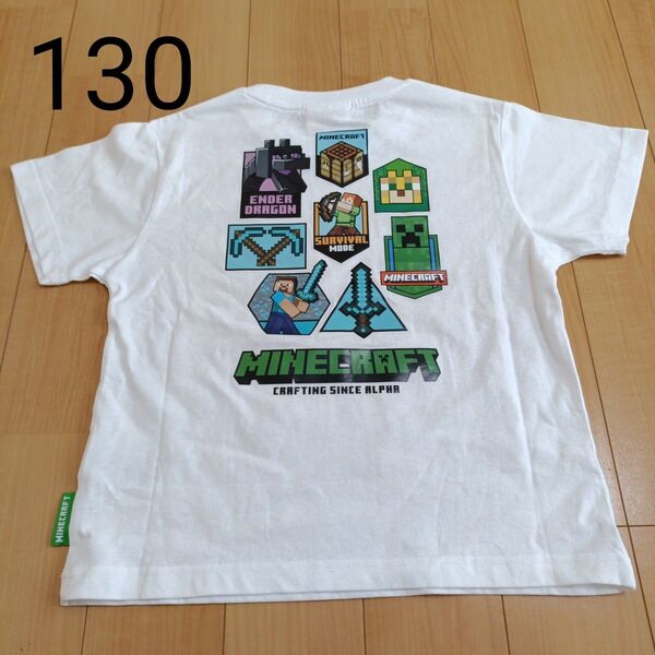 【新品】マインクラフト マイクラ 半袖 Tシャツ 白 130