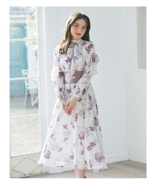【新品未開封】トッコクローゼット 長袖ワンピース レディース カジュアル キレイめ 上品 大人かわいい 花柄 春 令嬢 ロング