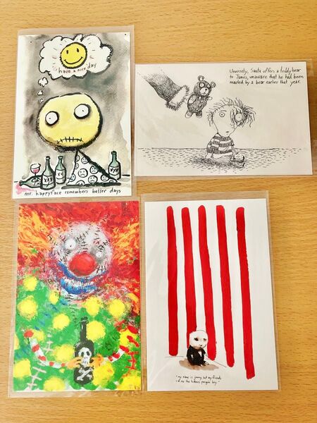 【C】ティムバートンの世界 ポストカード 4枚セット 海外 絵画 TimBurton 絵葉書 絵はがき 絵ハガキ