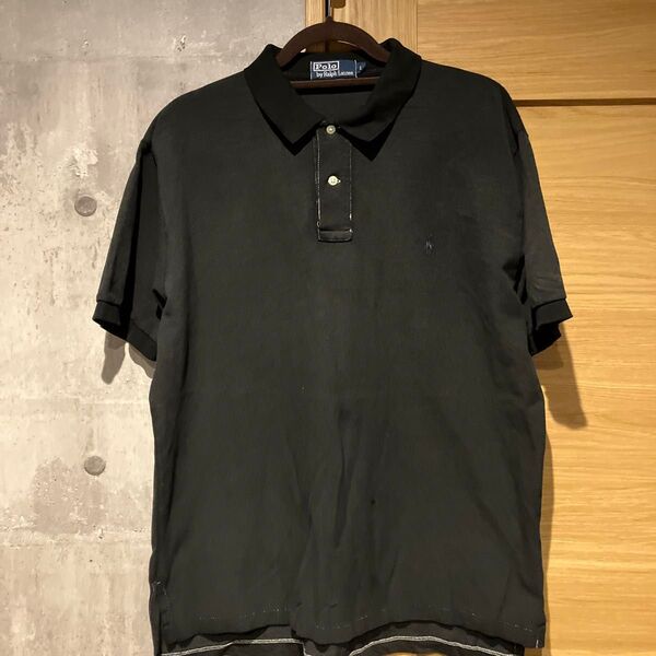 POLO RALPH LAUREN ポロ ラルフローレン ポニー刺繍 ポロシャツ ブラック L (訳あり)
