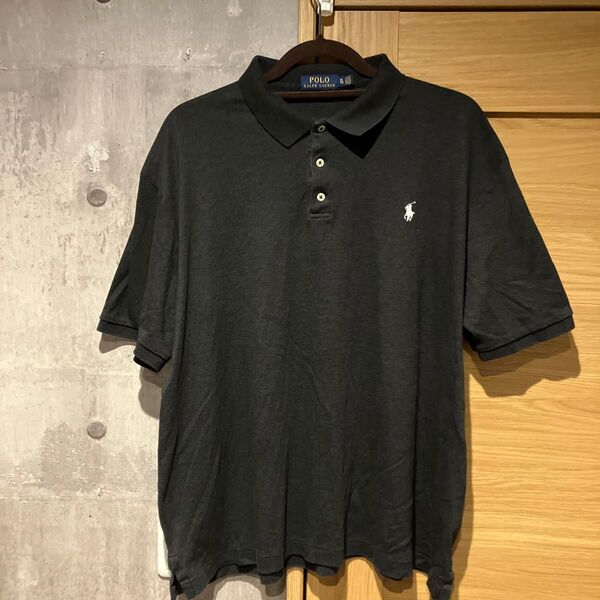 POLO RALPH LAUREN ポロ ラルフローレン ポニー刺繍 ポロシャツ ブラック XL (訳あり)