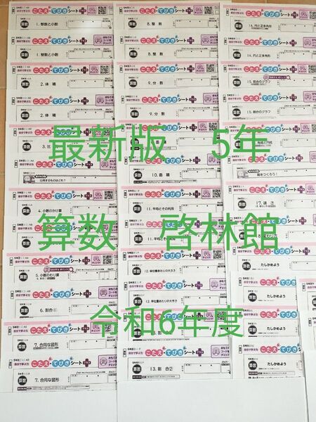 最新版 カラーテスト 小学5年生 算数 ぶんけい 啓林館 小5 5年 こたえ てびきシート 通知表対策