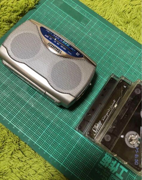 C48早い物勝ち!AIWAポータブルカセットプレーヤーラジオCP-PJI