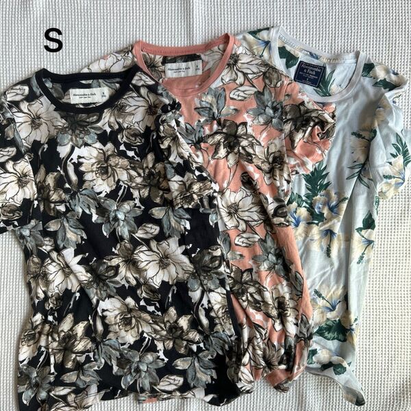 Abercrombie&Fitch アバクロ Tシャツ 花柄 Sサイズ 3枚セット まとめ買い