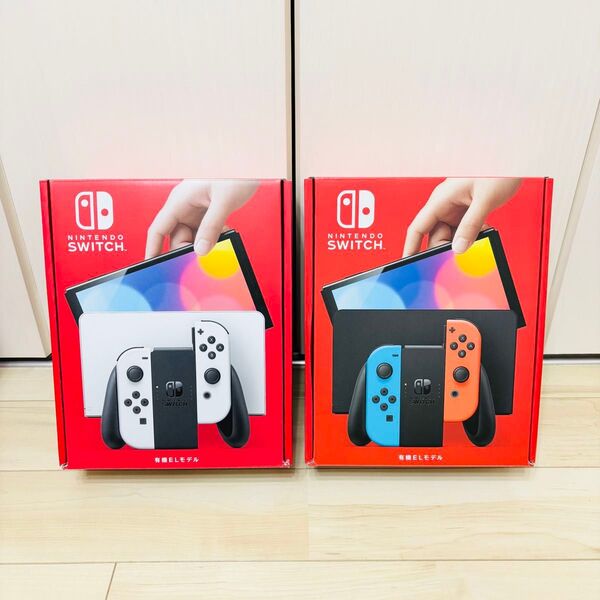 【未使用】2台セット 有機EL Nintendo Switch ニンテンドースイッチ 本体 ホワイト ネオン