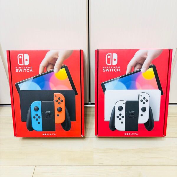 【未使用】2台セット 有機EL Nintendo Switch ニンテンドースイッチ 本体 ホワイト ネオン