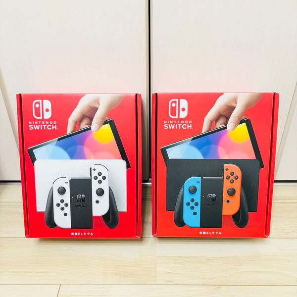 【未使用】2台セット 有機EL Nintendo Switch ニンテンドースイッチ 本体 ホワイト ネオン