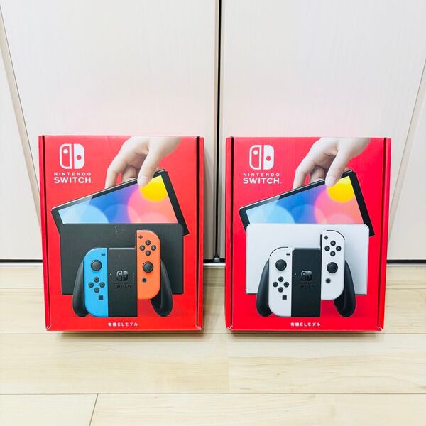 【未使用】2台セット 有機EL Nintendo Switch ニンテンドースイッチ 本体 ホワイト ネオン