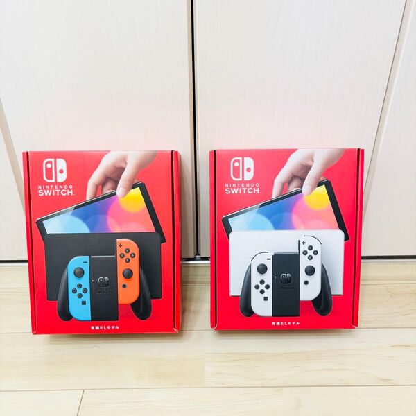 【未使用】2台セット 有機EL Nintendo Switch ニンテンドースイッチ 本体 ホワイト ネオン
