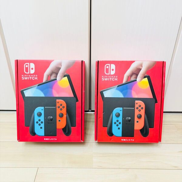 【未使用】2台セット 有機EL Nintendo Switch ニンテンドースイッチ 本体 ホワイト ネオン