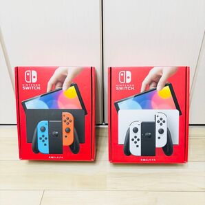 【未使用】2台セット 有機EL Nintendo Switch ニンテンドースイッチ 本体 ホワイト ネオン