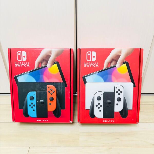 【未使用】2台セット 有機EL Nintendo Switch ニンテンドースイッチ 本体 ホワイト ネオン