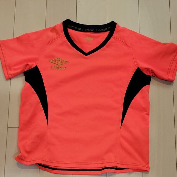 UMBRO 半袖 Tシャツ 140 オレンジ プラクティスシャツ サッカー フットサル