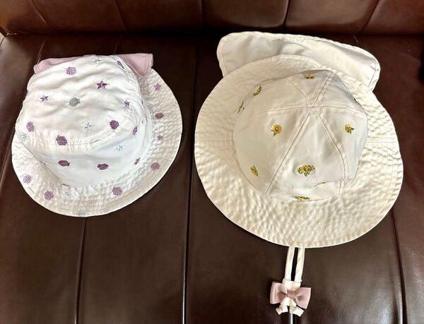 ママラク 刺繍バケットハット 2点セット 52cm 女の子