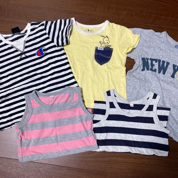 半袖Tシャツ タンクトップ 5点まとめ売りサイズ110 トップス 半袖 半袖Tシャツ 男の子 キッズ Lee まとめ売り